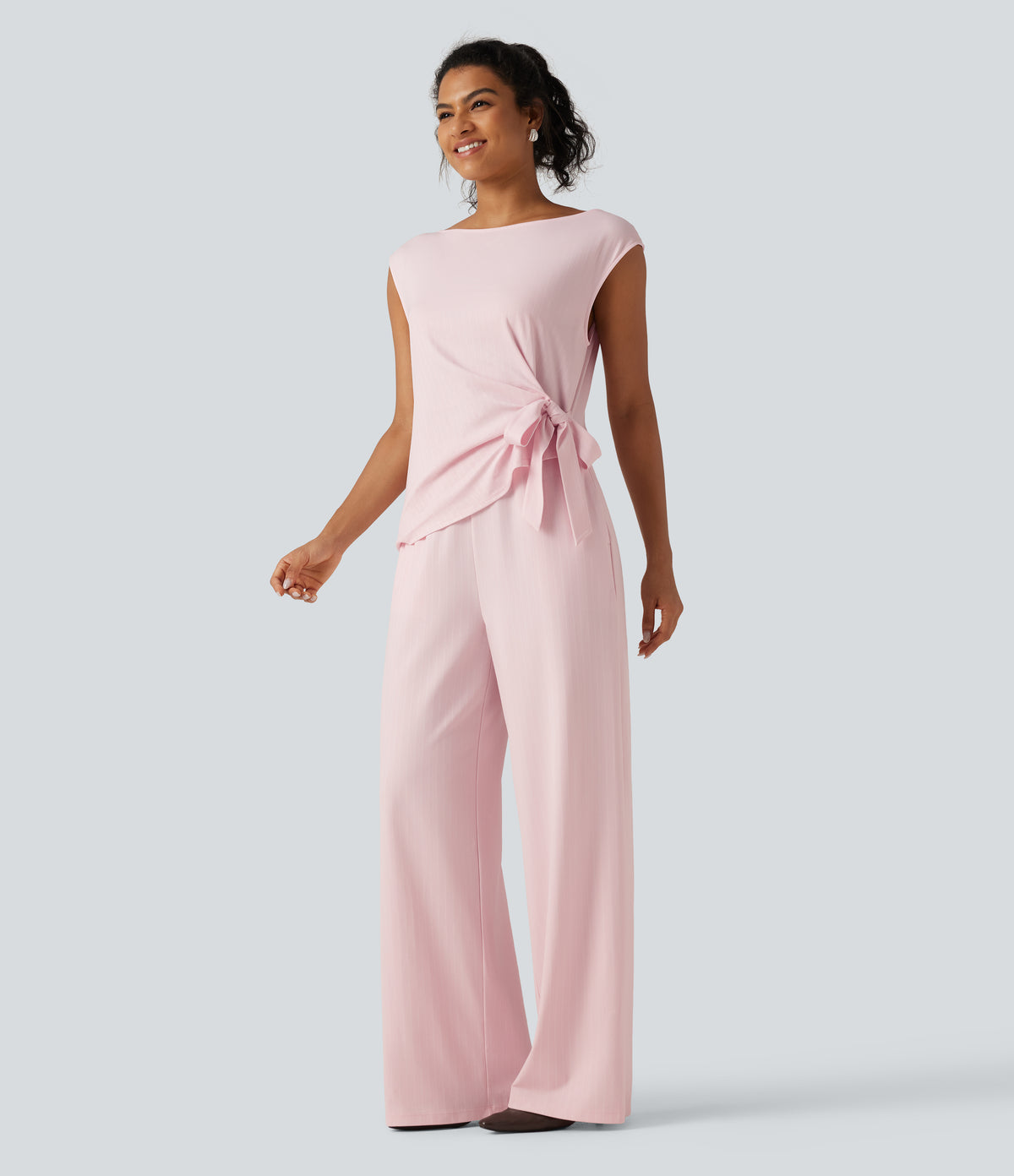 Rosalind Jumpsuit — Linear Pink