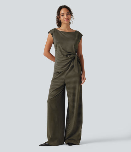 Rosalind Jumpsuit — Olive Stripe