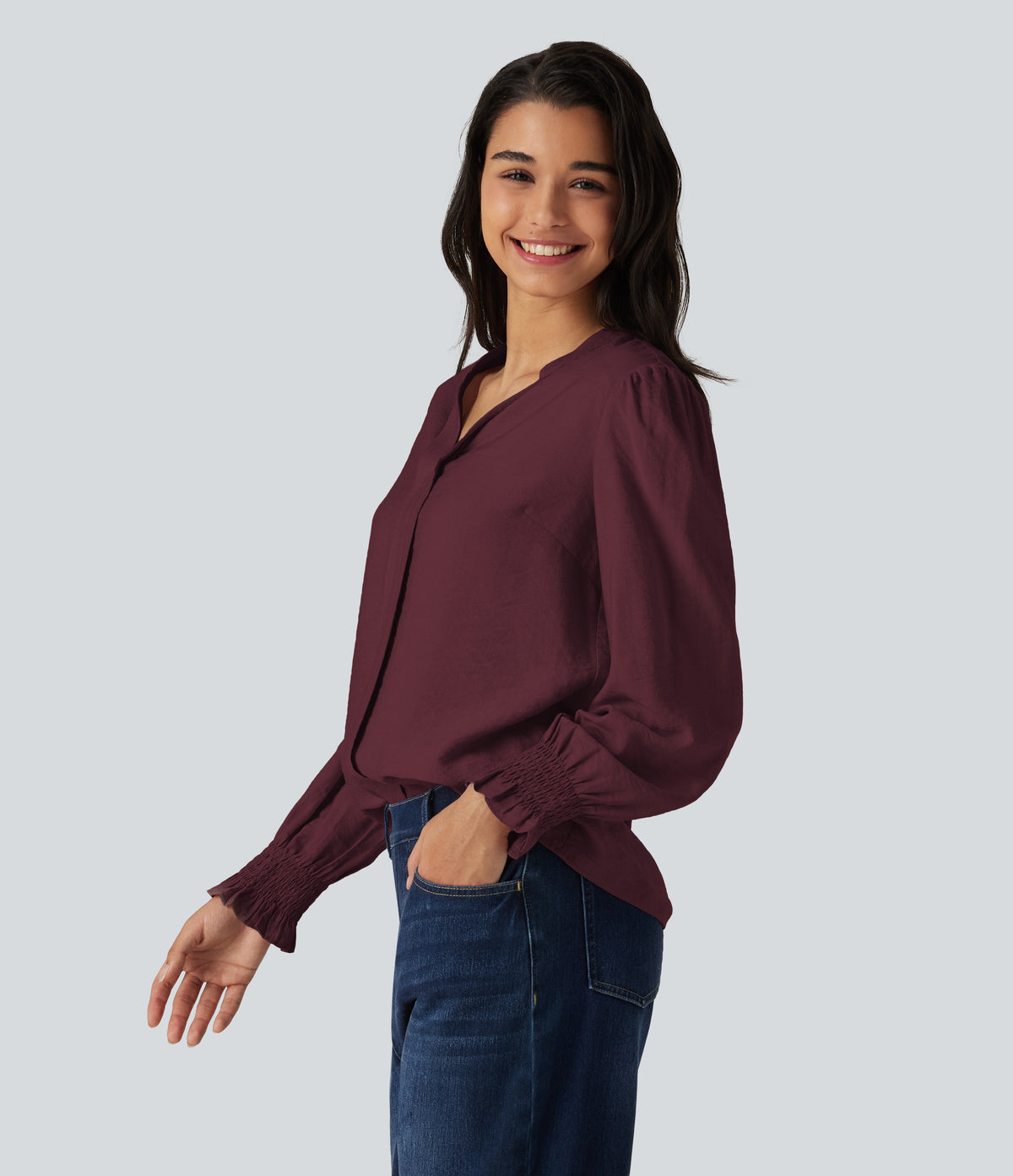 Lilou Blouse — Wine Red