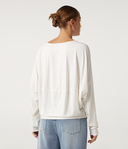 Roselle Long-Sleeve Top — White