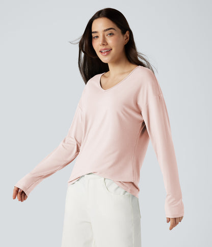 Mira Long-Sleeve Top — Sheer Pink