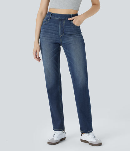 Cleo Jeans — Distressed Denim Dark Blue