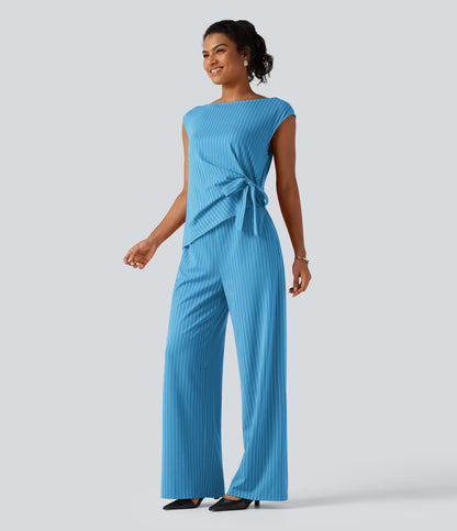 Rosalind Jumpsuit — Poolside Blue Stripe