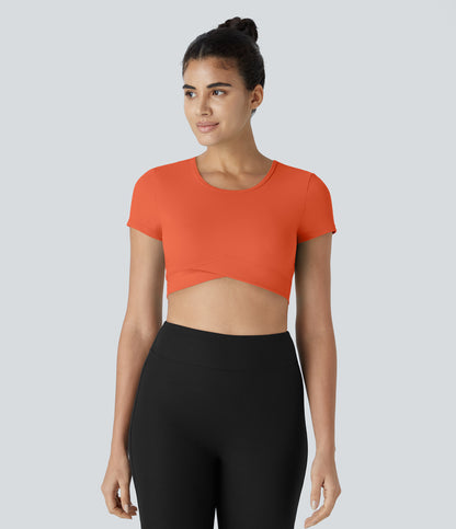 Aria Crop Top — Baroque Blue