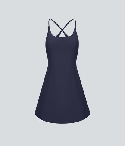 Petal Dress — Warm Mid Blue