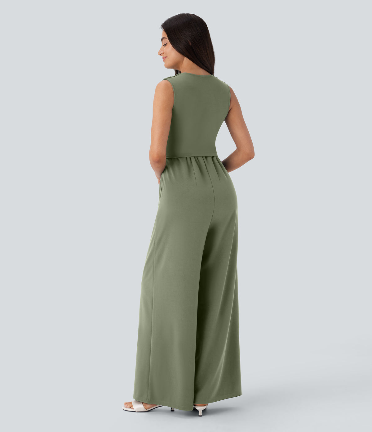 Celine Jumpsuit — Oil Green
