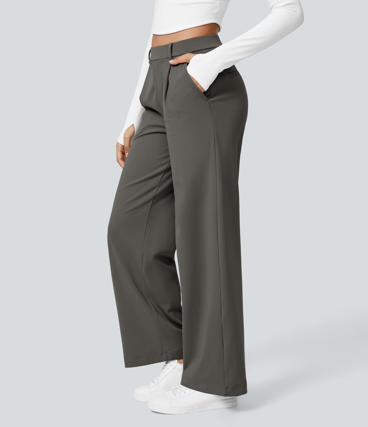 Acacia Pants — Deep Red Grey