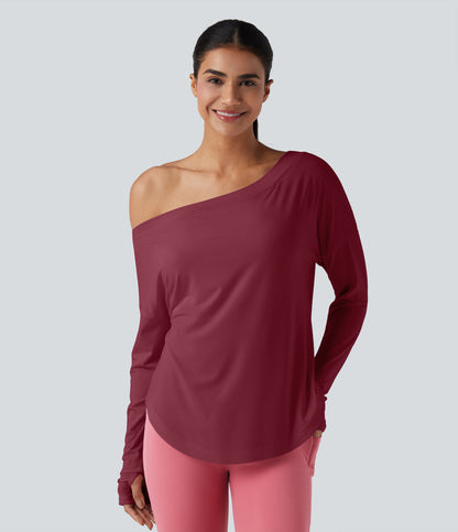 Isadora Long-Sleeve Top — Tibetan Red