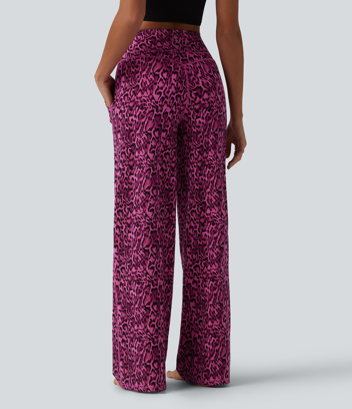 Nina Pants — Black and Fuchsia Leopard Print