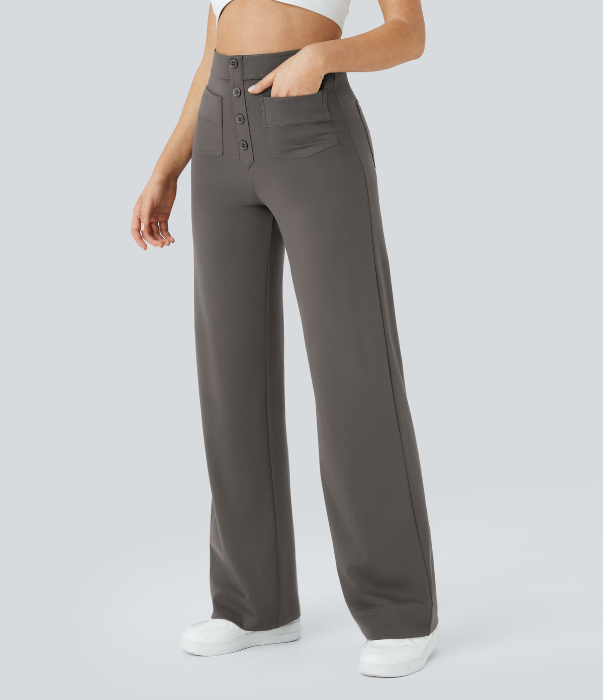 Isolde Pants — Deep Red Grey
