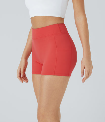 Hazel Biker Short — Poinsettia