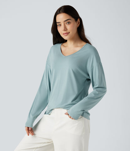 Mira Long-Sleeve Top — Oil Blue