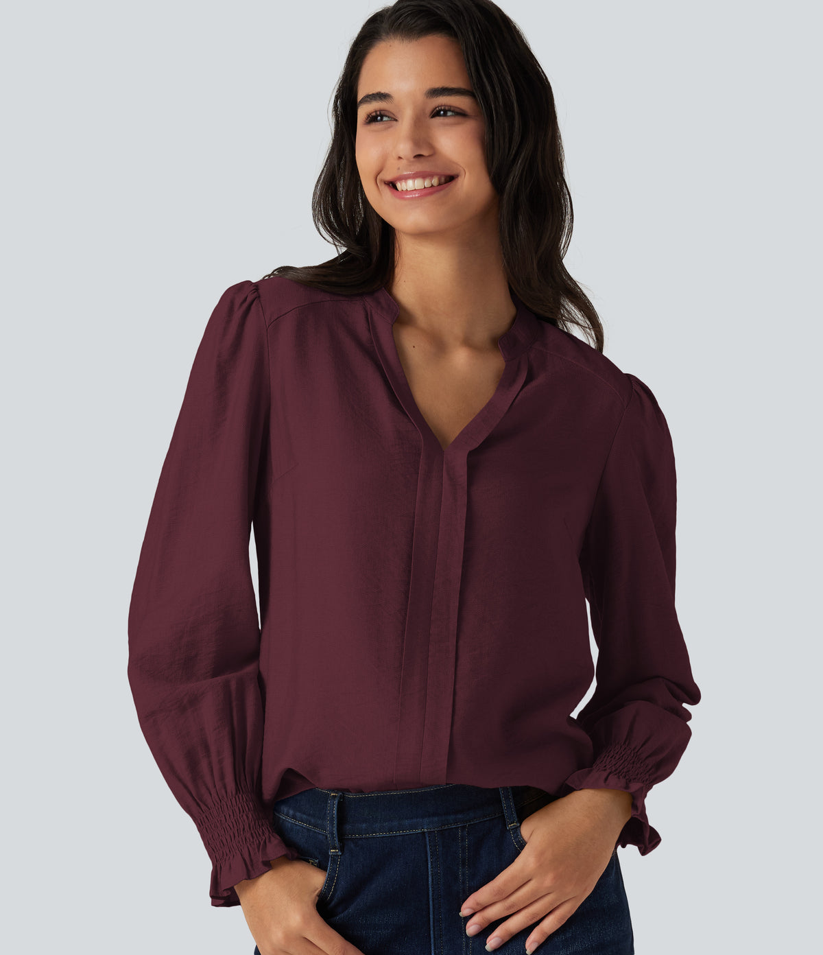 Lilou Blouse — Wine Red