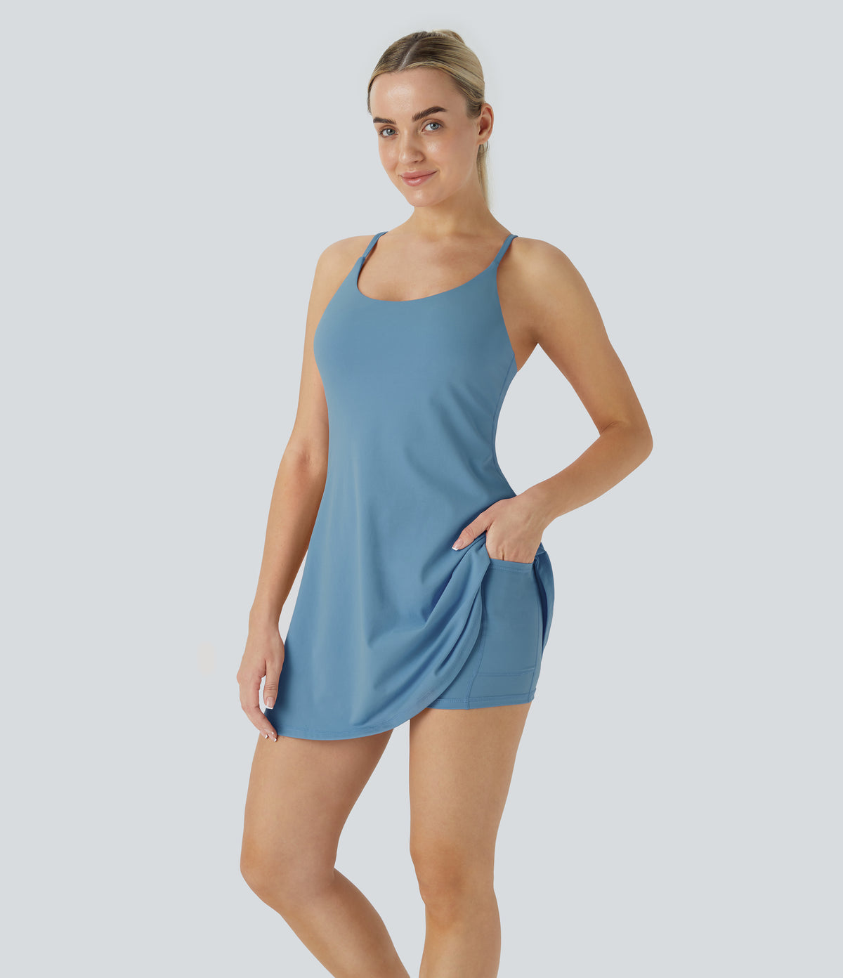 Petal Dress — Gloomy Blue