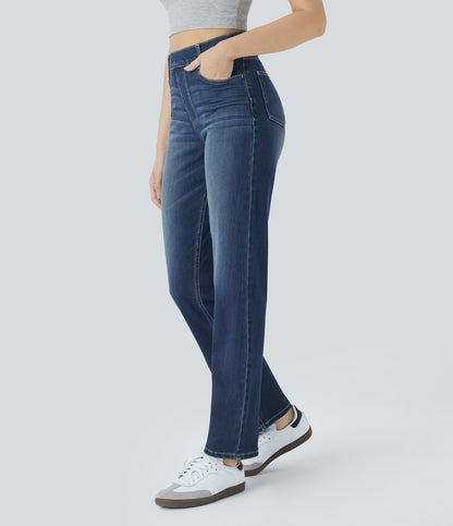 Cleo Jeans — Distressed Denim Dark Blue