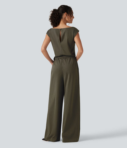 Rosalind Jumpsuit — Olive Stripe