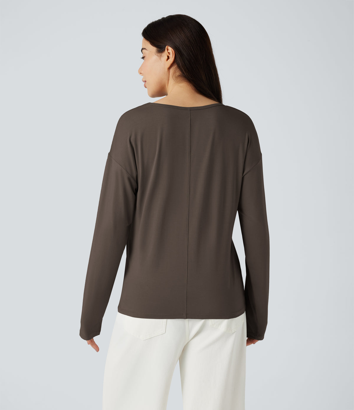 Mira Long-Sleeve Top — Coffee Bean