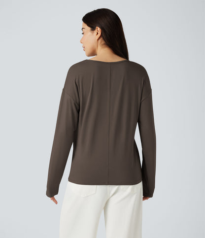 Mira Long-Sleeve Top — Coffee Bean