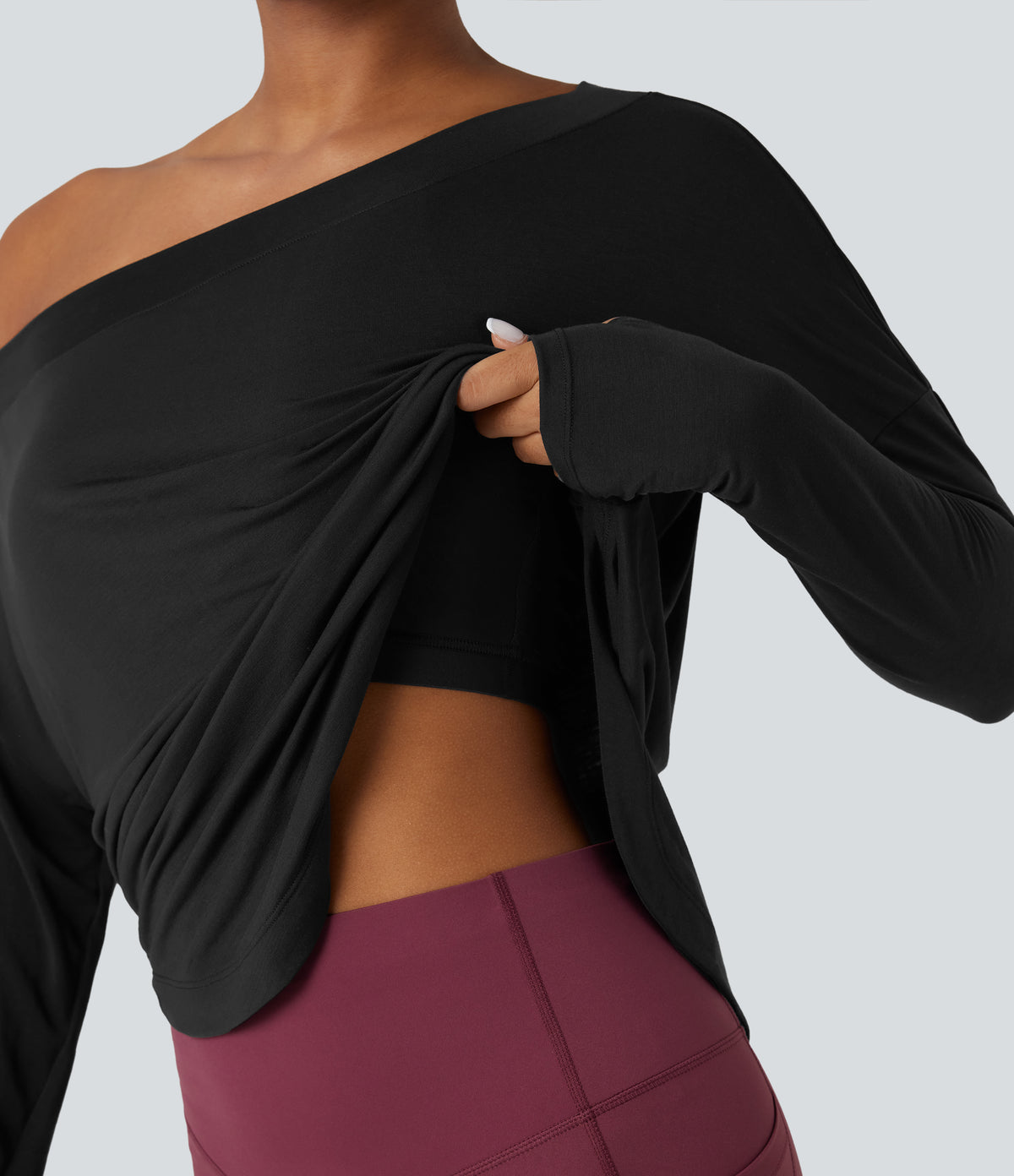 Isadora Long-Sleeve Top — Black