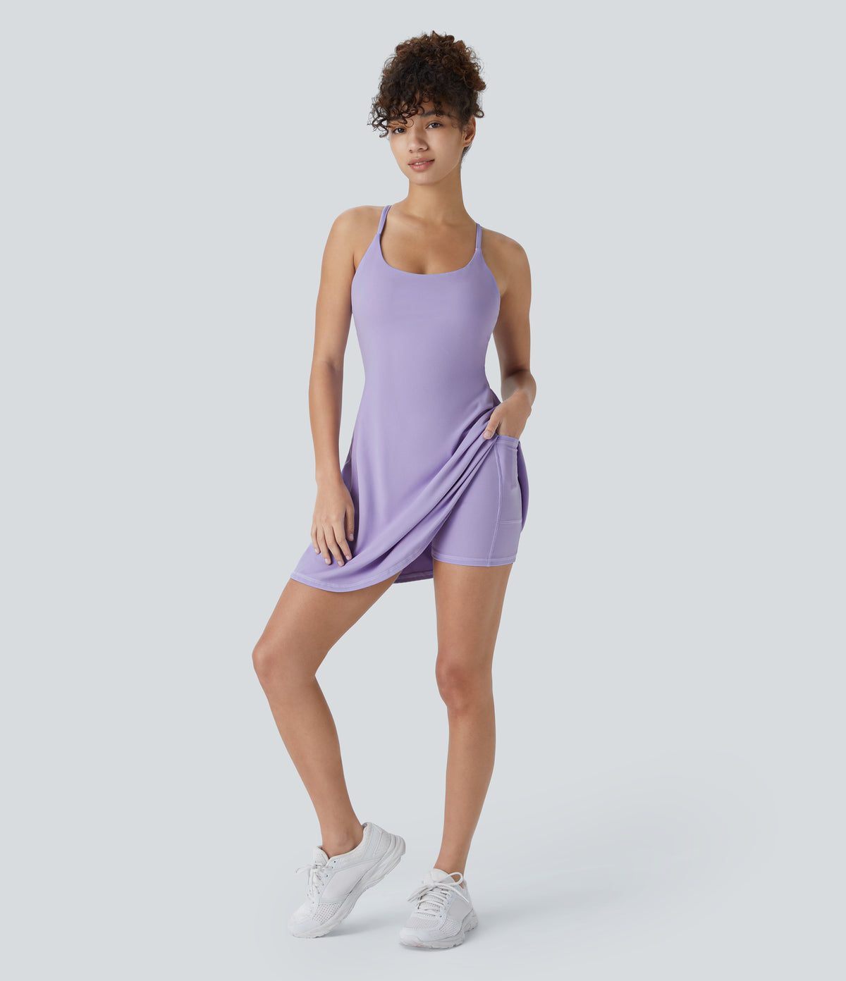 Petal Dress — Grass Grey Green