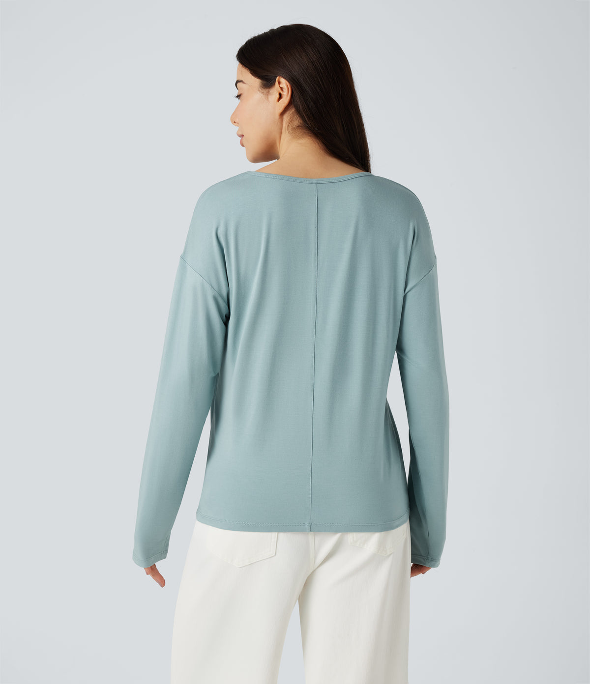 Mira Long-Sleeve Top — Oil Blue