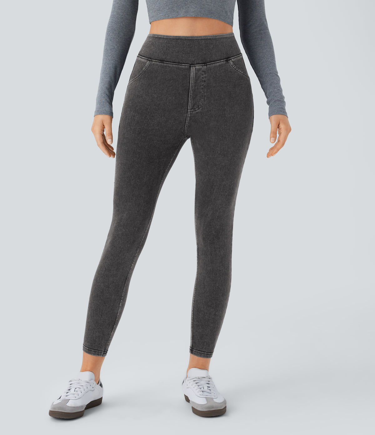 Livia Legging — Hemp Black Denim