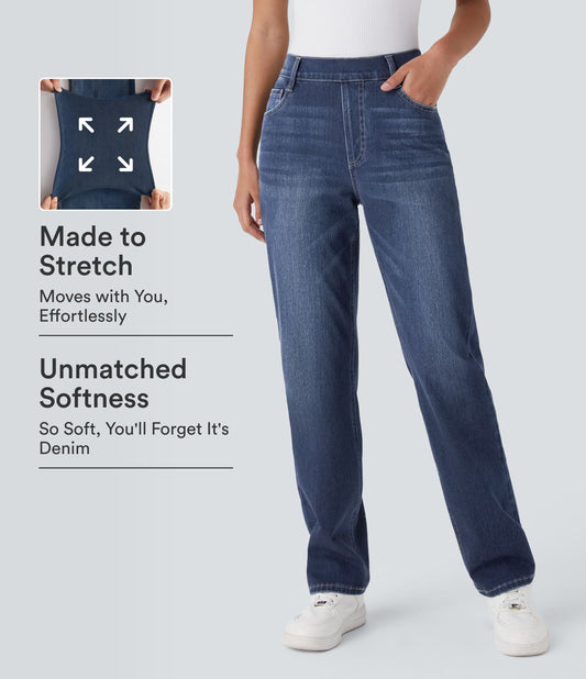 Cleo Jeans — Paint Blue Denim