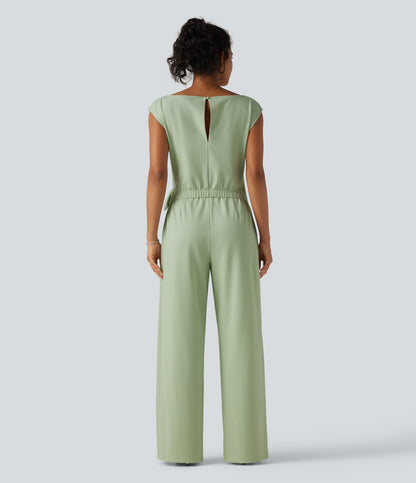 Rosalind Jumpsuit — Iced Pear Stripe