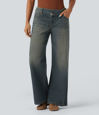 Avril Jeans — Mottled Dark Blue Denim