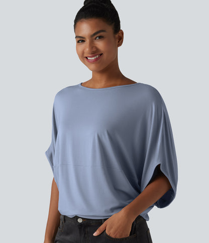 Indira Top — Gray Haze Blue