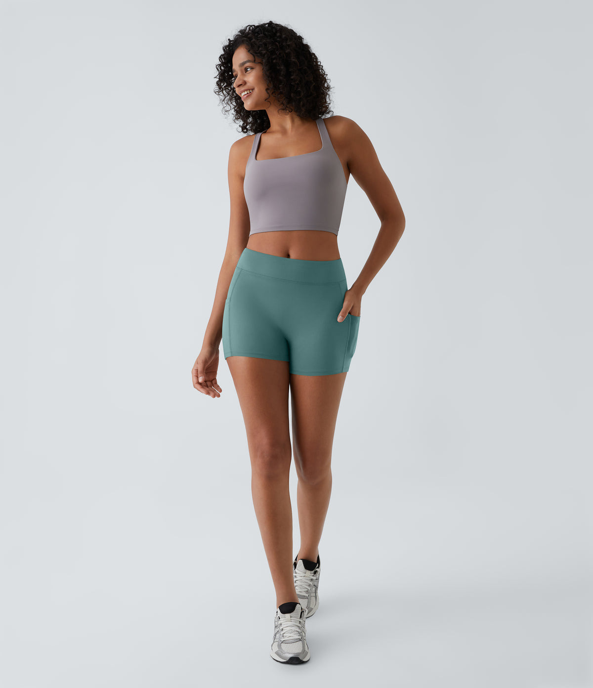 Hazel Biker Short — Rock Cyan Blue