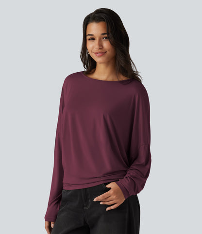 Roselle Long-Sleeve Top — Ruby Wine