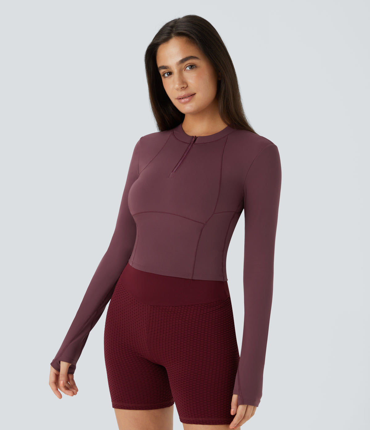 Aveline Zip Top — Steel Gray