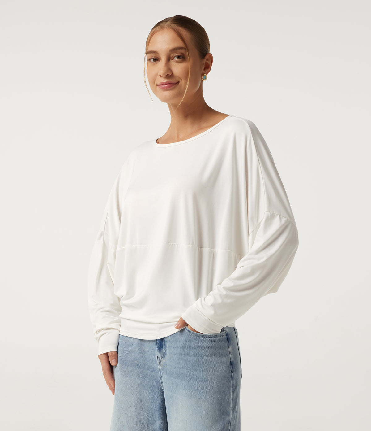 Roselle Long-Sleeve Top — White