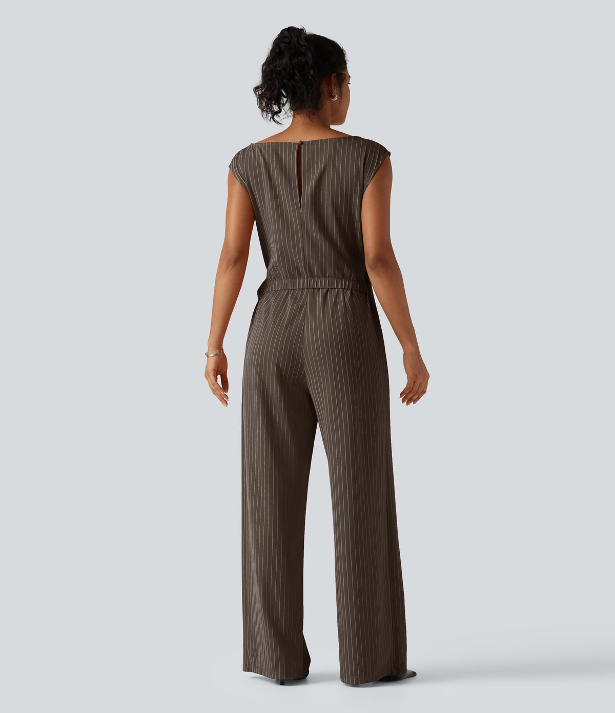 Rosalind Jumpsuit — Espresso Cream Stripe