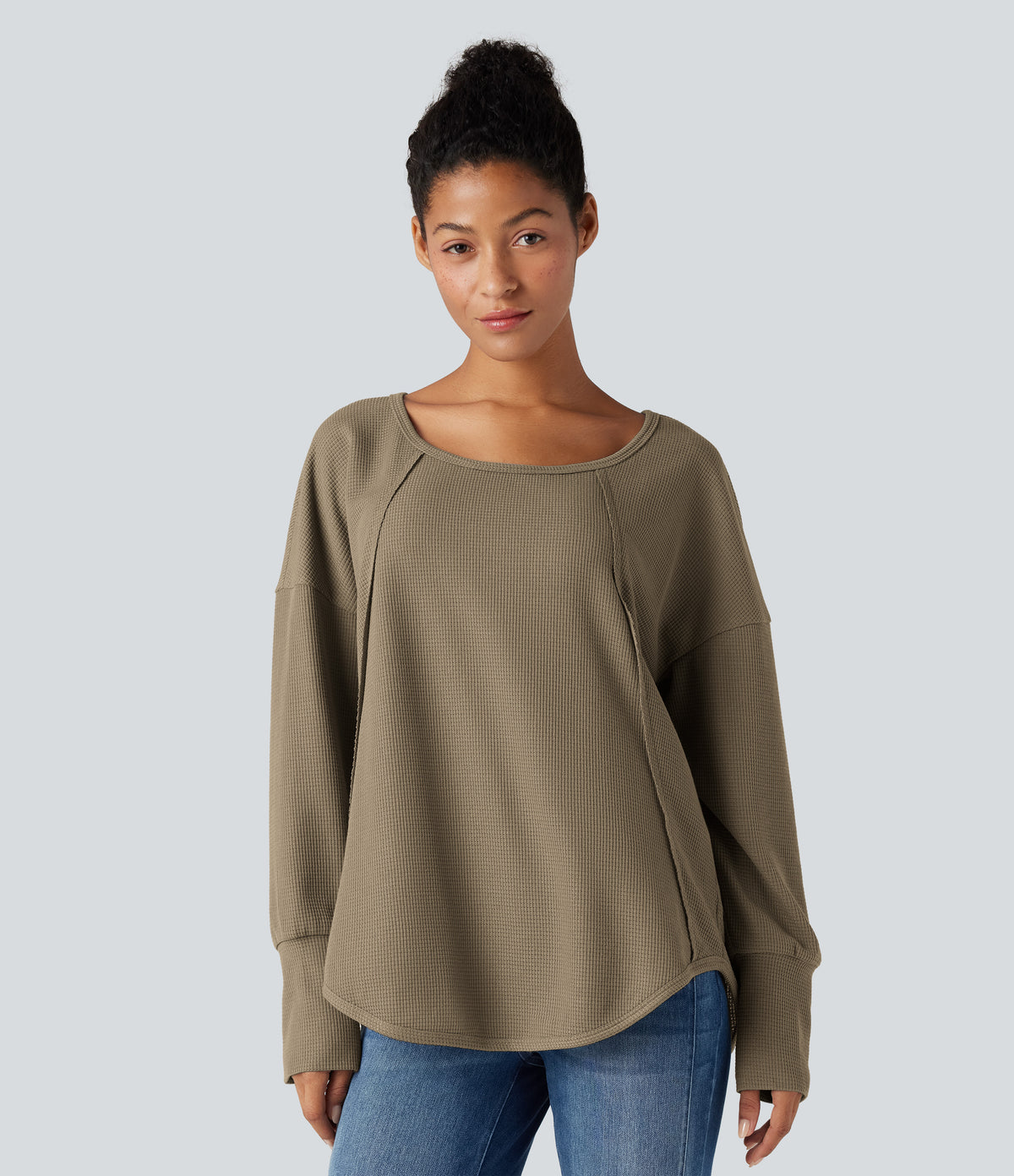 Ember Long-Sleeve Top — Khaki Brown