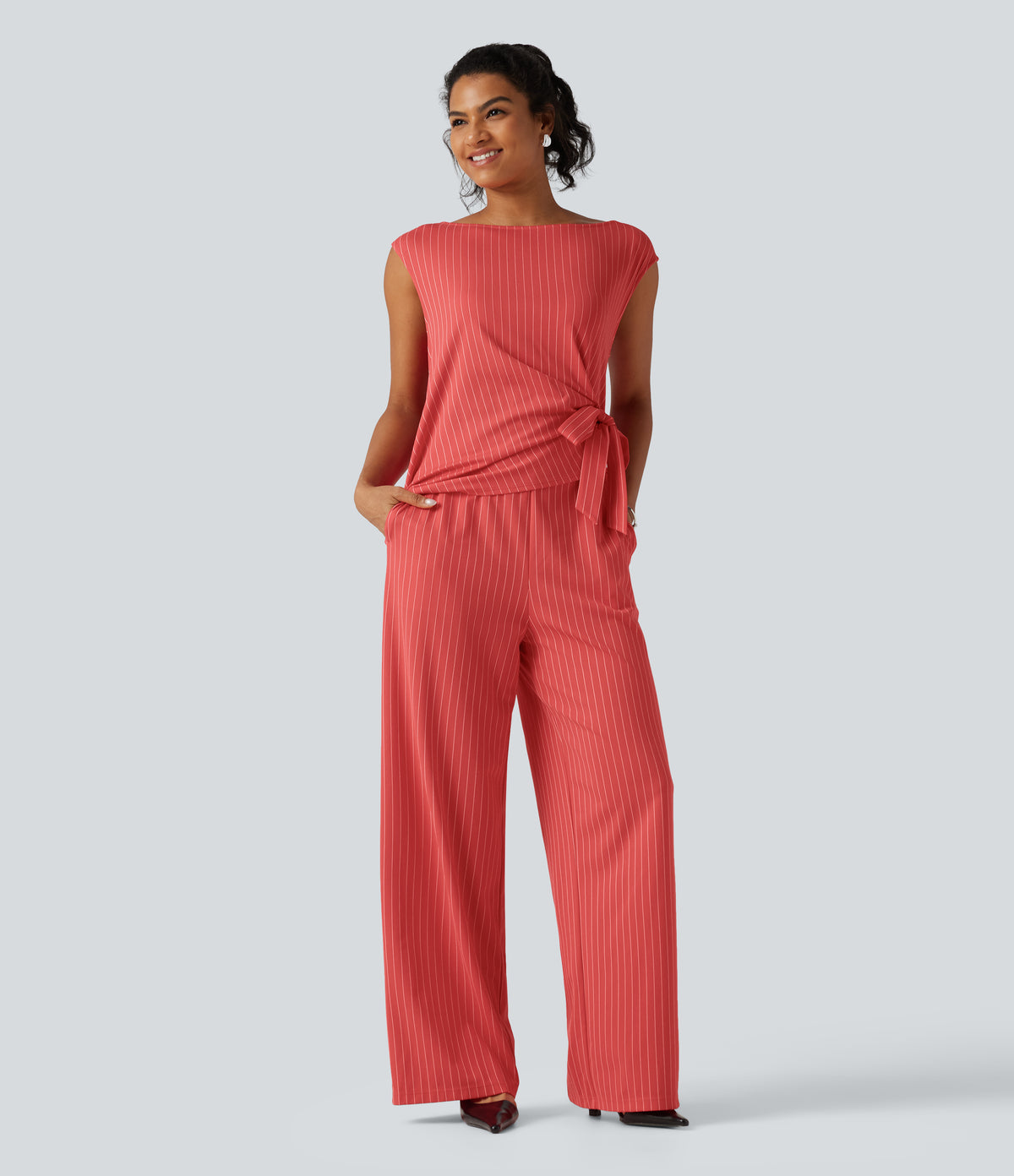 Rosalind Jumpsuit — Tart Cherry Stripe