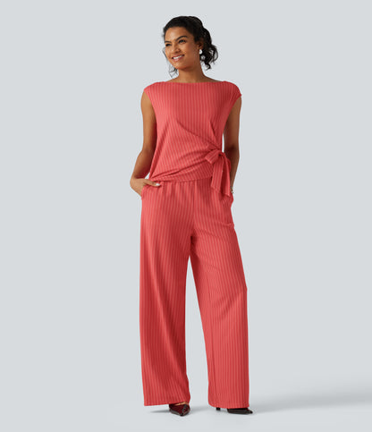 Rosalind Jumpsuit — Tart Cherry Stripe