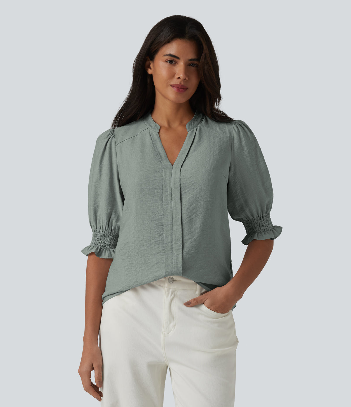Imogen Blouse — Oil Blue