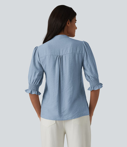 Imogen Blouse — Powder Blue
