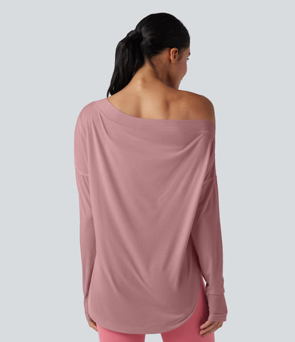 Isadora Long-Sleeve Top — Soft Berry