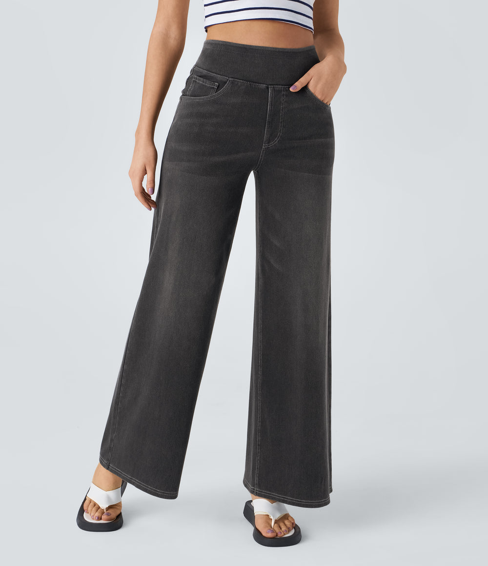 Calista Jeans — Carbon Paint Denim