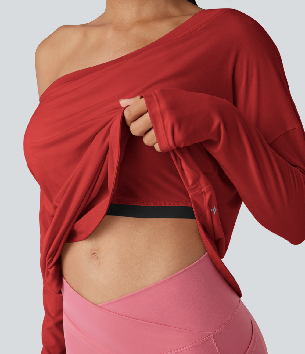 Isadora Long-Sleeve Top — Aura Orange