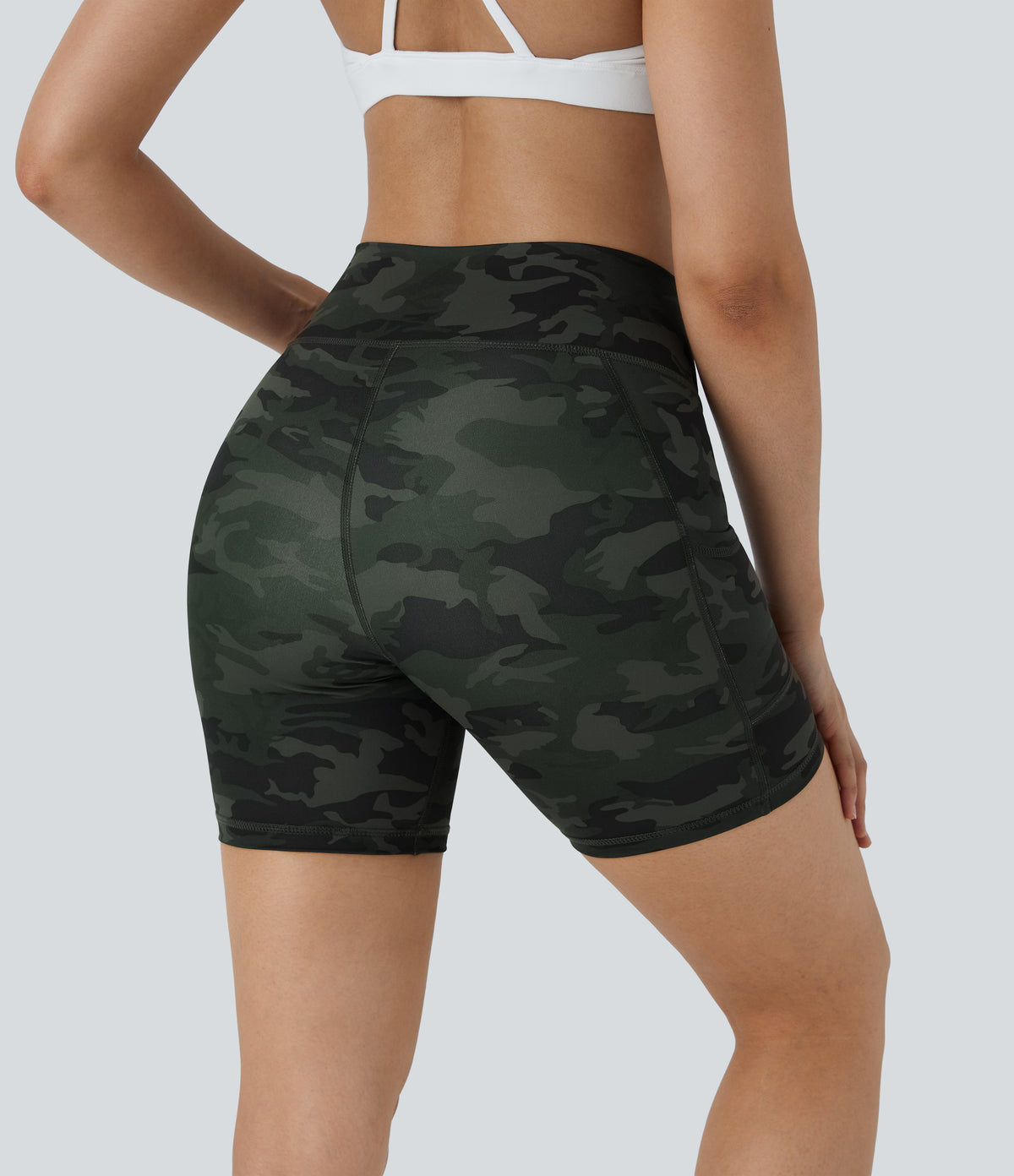 Dahlia Biker Short — Green Leopard Print