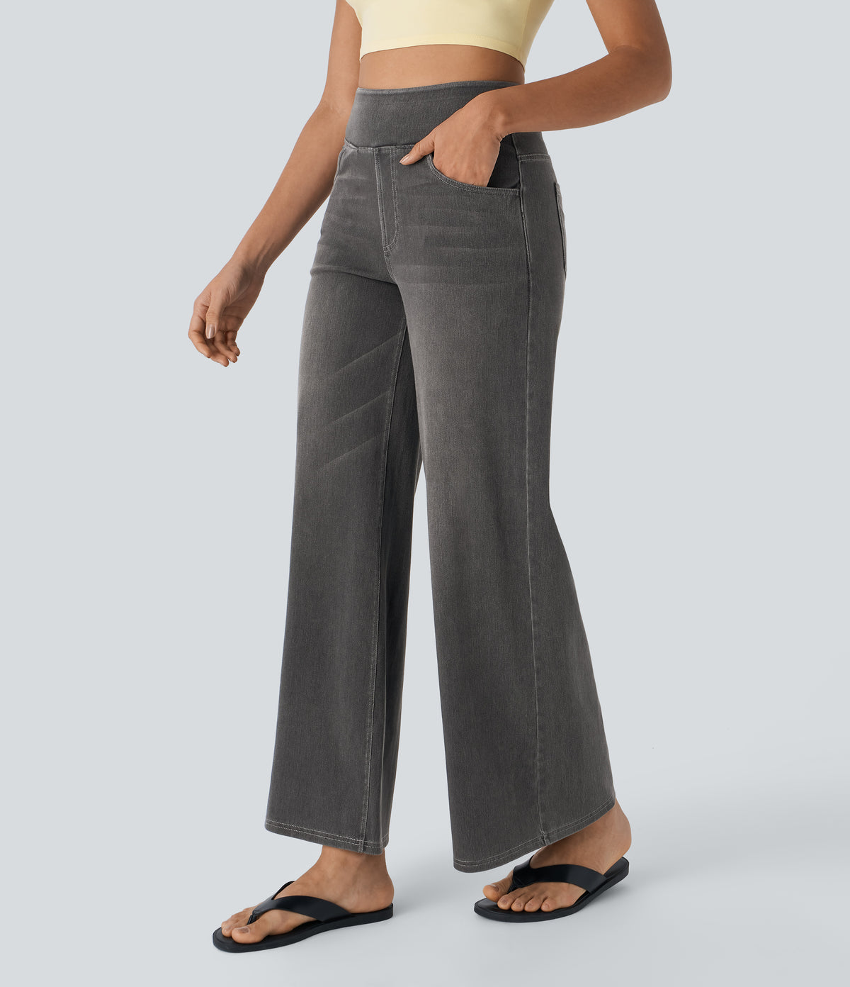 Calista Jeans — Charcoal Black Denim