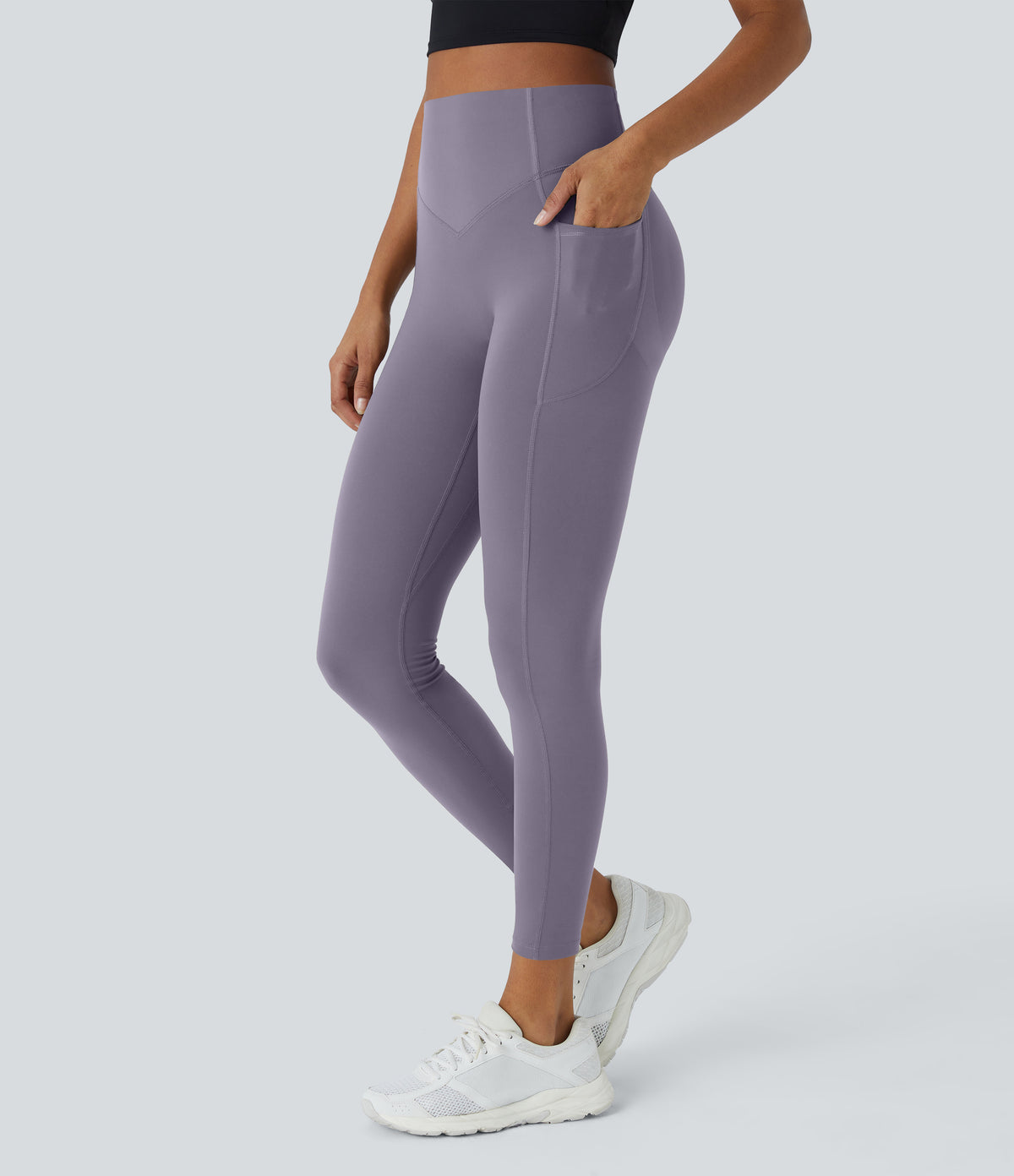 Amara Legging — Falling Gray Purple