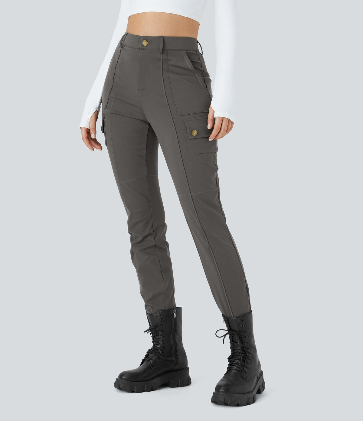 Cassia Pants — Deep Red Grey