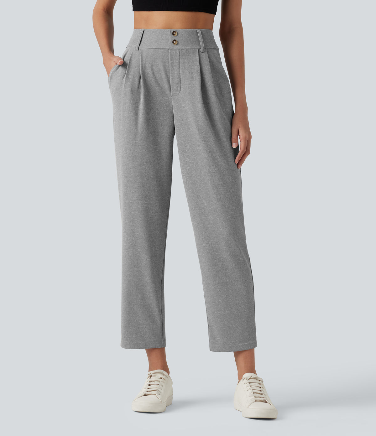 Naomi Pants — Waffle Gray