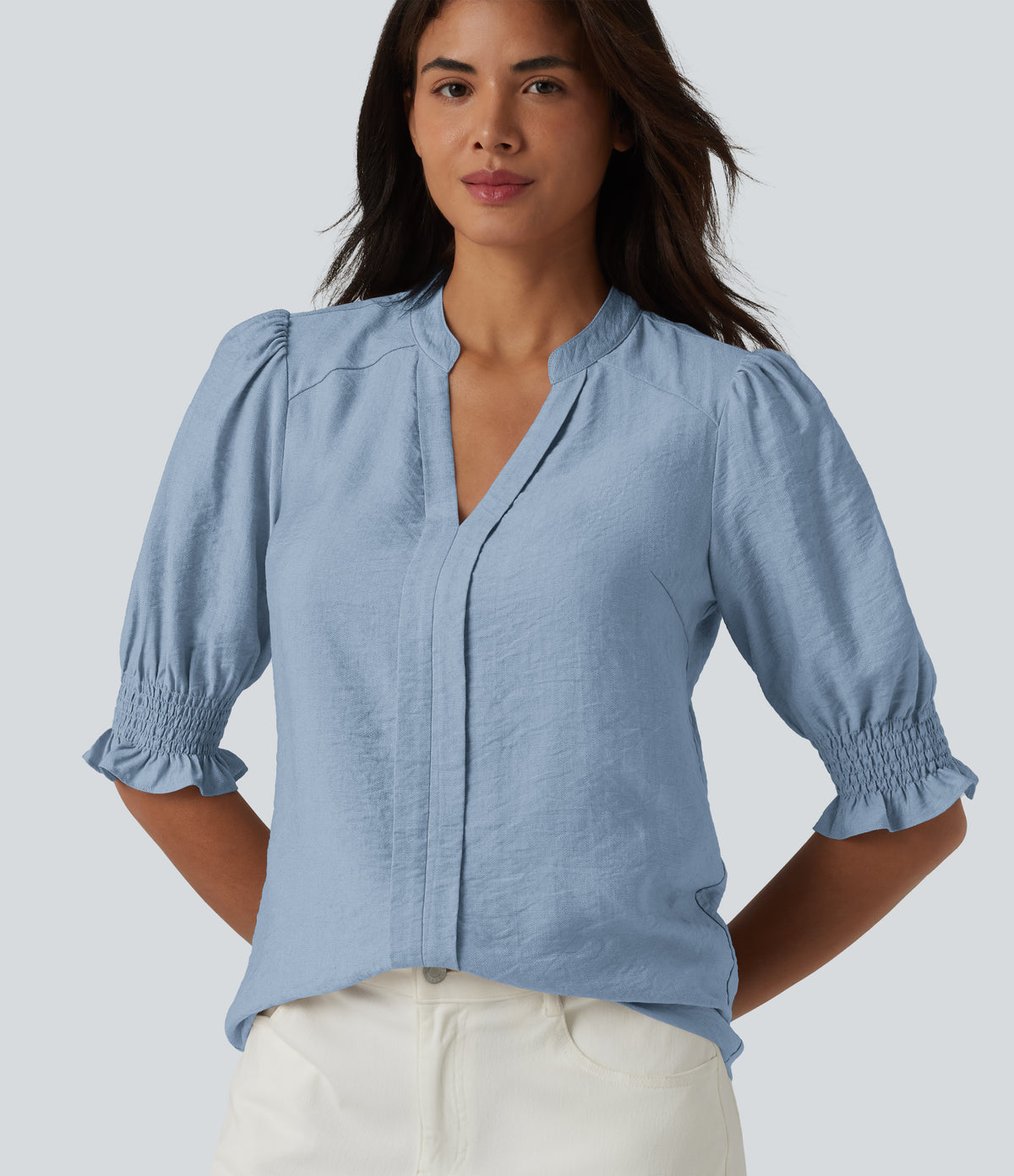 Imogen Blouse — Powder Blue
