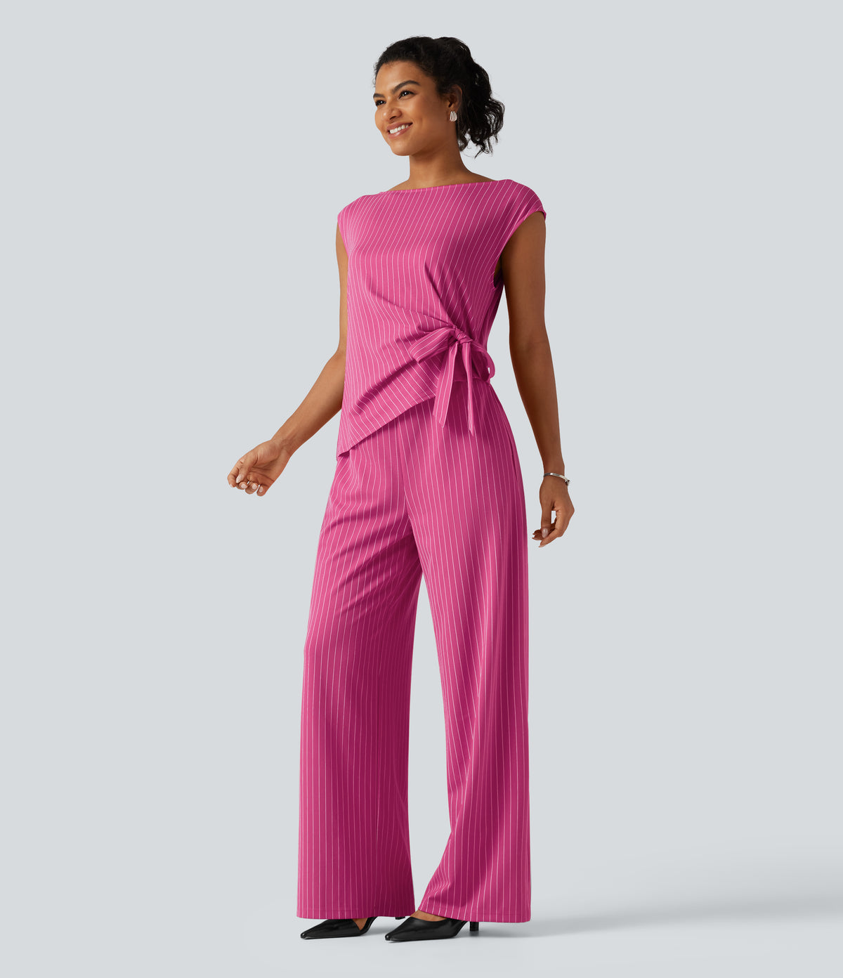 Rosalind Jumpsuit — Fuchsia Stripe Bloom